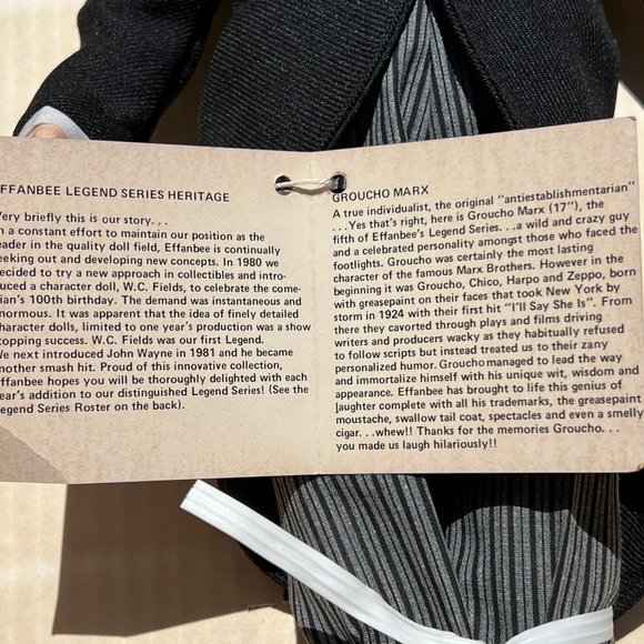 1983 Effanbee GROUCHO MARX Doll Legend Series 17” Figurine - Picture 6 of 10